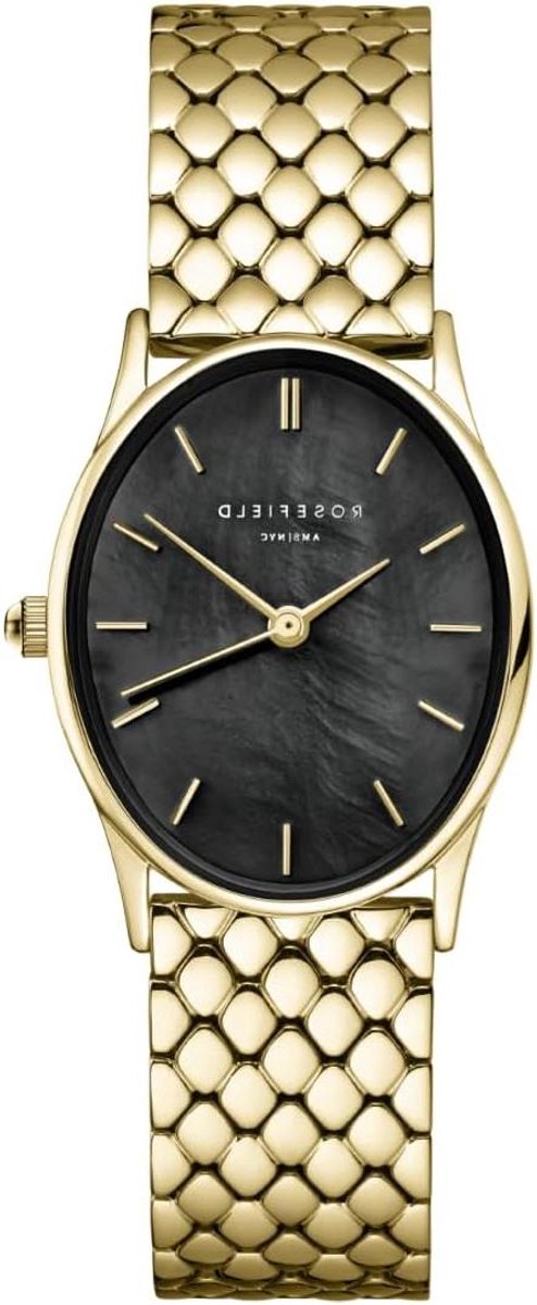 De Ovale Black Gold met Zwarte Wijzerplaat en een 24x29 mm Gouden Behuizing OBGSG-OV14 Roestvrij Staal