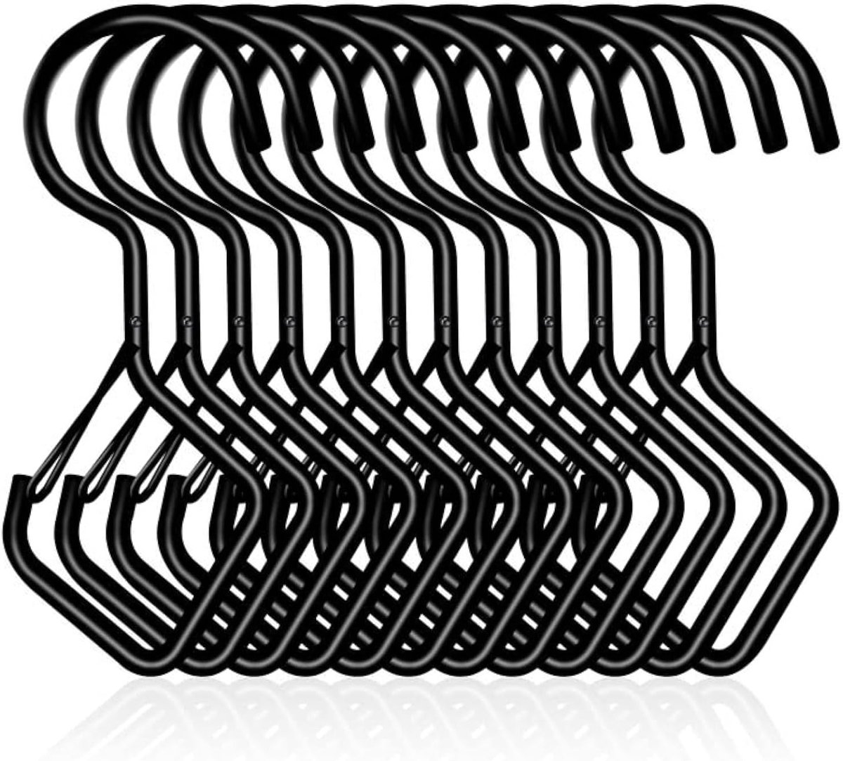 Set van 12 stevige metalen S-haken met veiligheidssluiting, 10 cm lange haakjes voor planten, keuken en tuingebruik