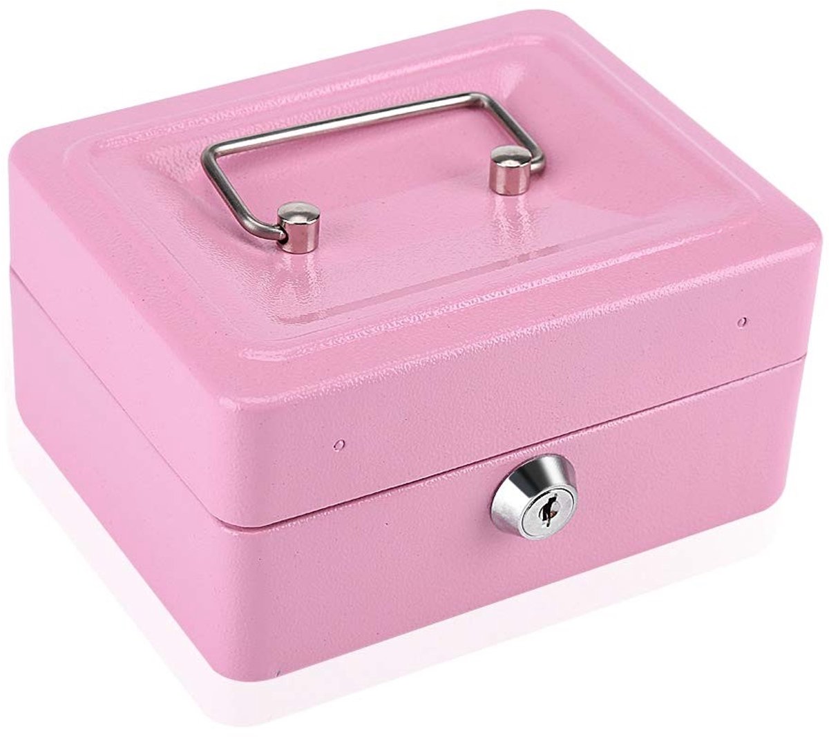 ONF3 - Geldkist - Veiligheidsbox - Draagbaar - Roze - Hangslot - Mini formaat voor geld en sieraden - Geschikt voor thuis en kantoor - Roze
