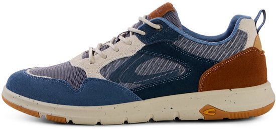 camel active Lichte sneakers van leer en textiel - Maat menswear-45 - Blauw