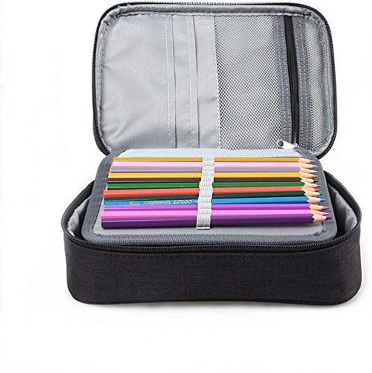 Store_8 - 72 Compartimenten Etui - Handig en Draagbaar - Zwart - Perfect voor Studenten en Artiesten - Stevige en Ruime Opbergruimte