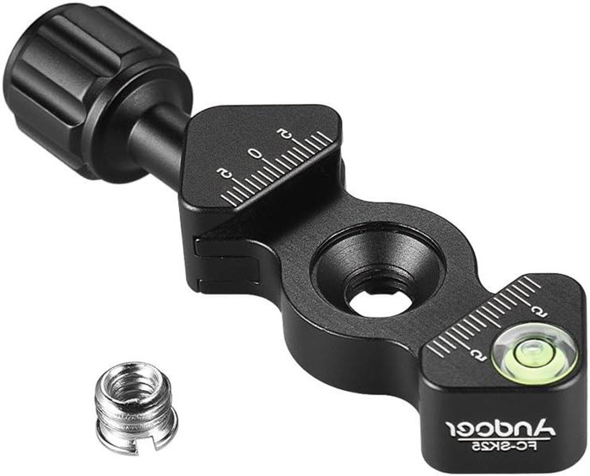 Snelspanklem - Statiefklem - Camera Monteren - Ingebouwde Waterpas - 38-45mm Klembreedte - Zwart