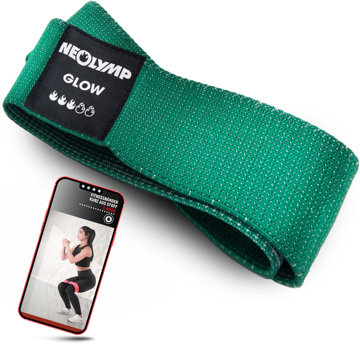 NEOLYMP Korte fitnessbanden Niveau 3 – Huidvriendelijke Mini Bands, robuuste Bands