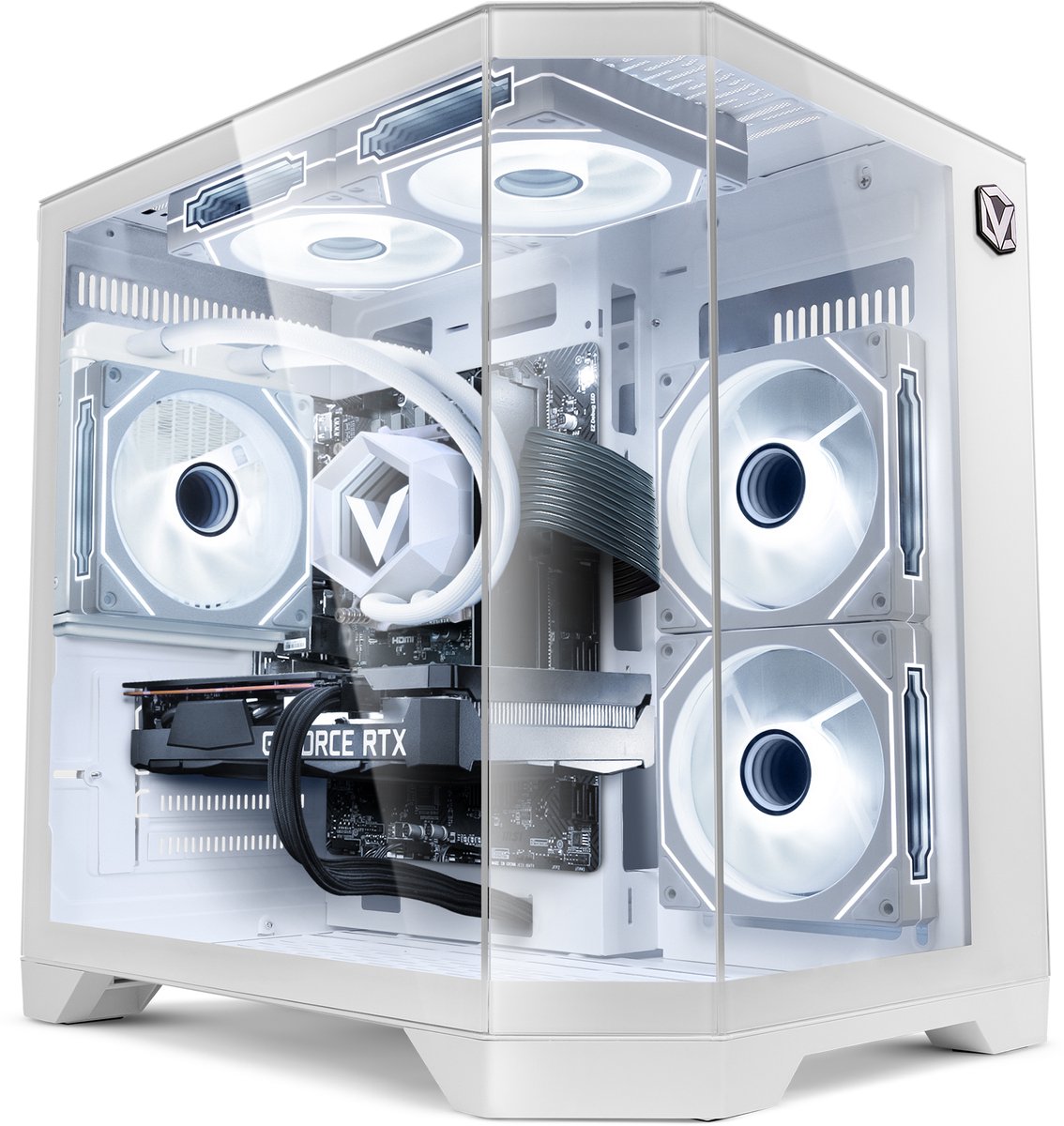 Vibox Gaming PC - Intel i7 12700KF - RTX 5060 - 16GB RAM - 1TB SSD - Windows 11 - WiFi 6 + Bluetooth 5.4 - Waterkoeling