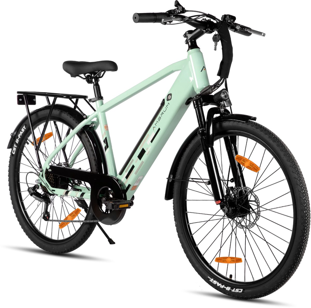 HILAND Rhythm elektrische stadsfiets - 26 inch - 250W motor - 50km actieradius - 36V 7.8Ah accu - Shimano 7-versnellingen - Unisex - Groen thumbnail 6