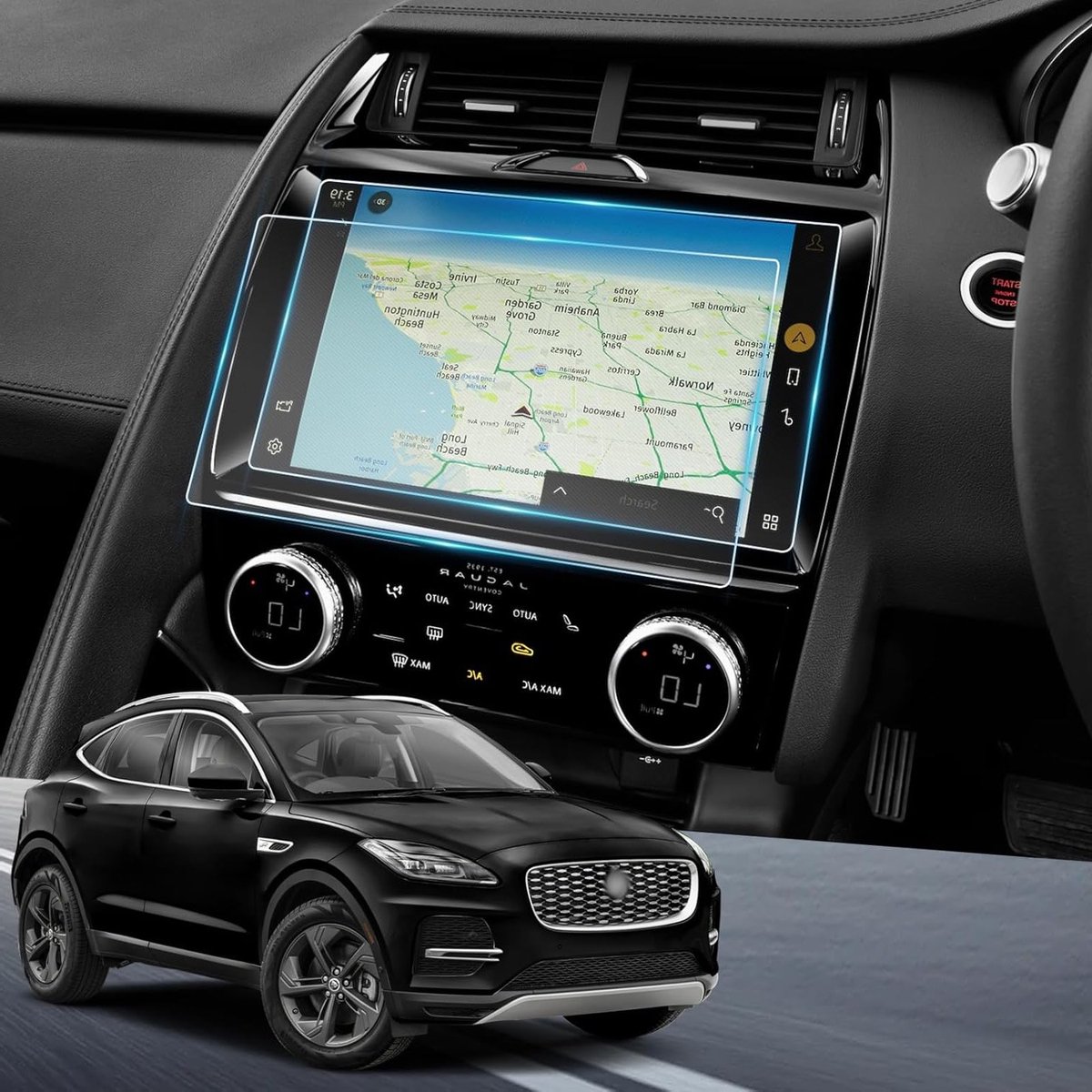 Pack van 2 11.4 Inch Beschermfolie voor Jaguar E-Pace 2022 2023 - Nano Film, Transparante Schermbeschermer, Krassenbestendig en Navigatiebescherming