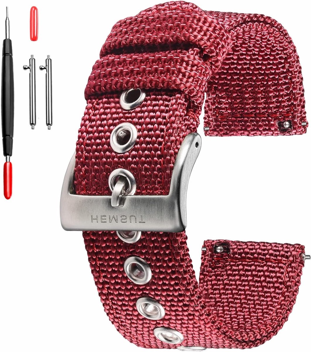Duurzaam Woven Nylon Horlogeband voor Mannen en Vrouwen - 18mm, 20mm, 22mm, 24mm - Snelle Ontgrendeling en Comfortabel Draagcomfort