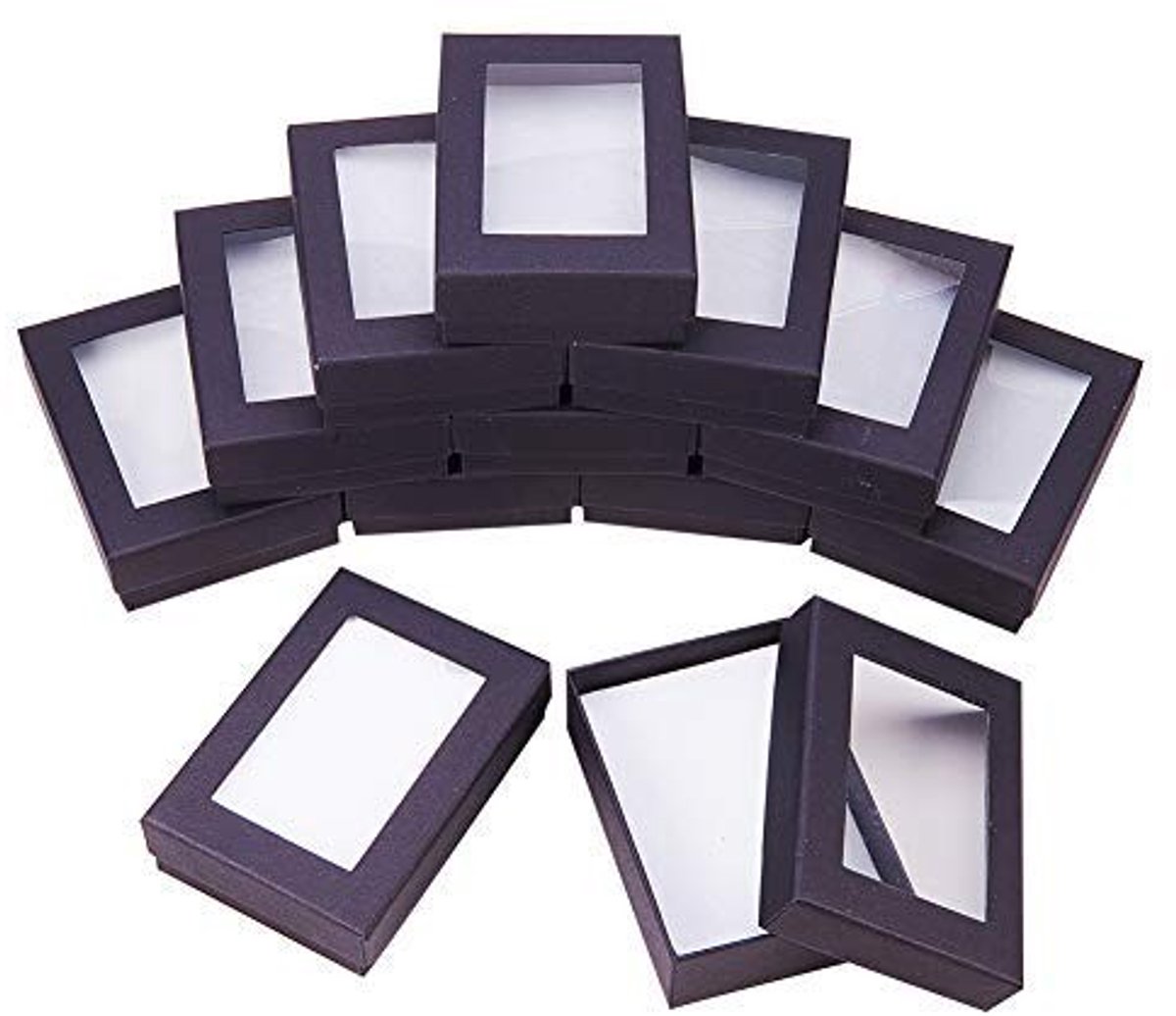 Jhubersproducts - Zwarte Geschenkdozen - Presentatiedozen voor Sieraden - Compact en Opbergvriendelijk - 24 Stuks - Perfect voor Verjaardagscadeaus -