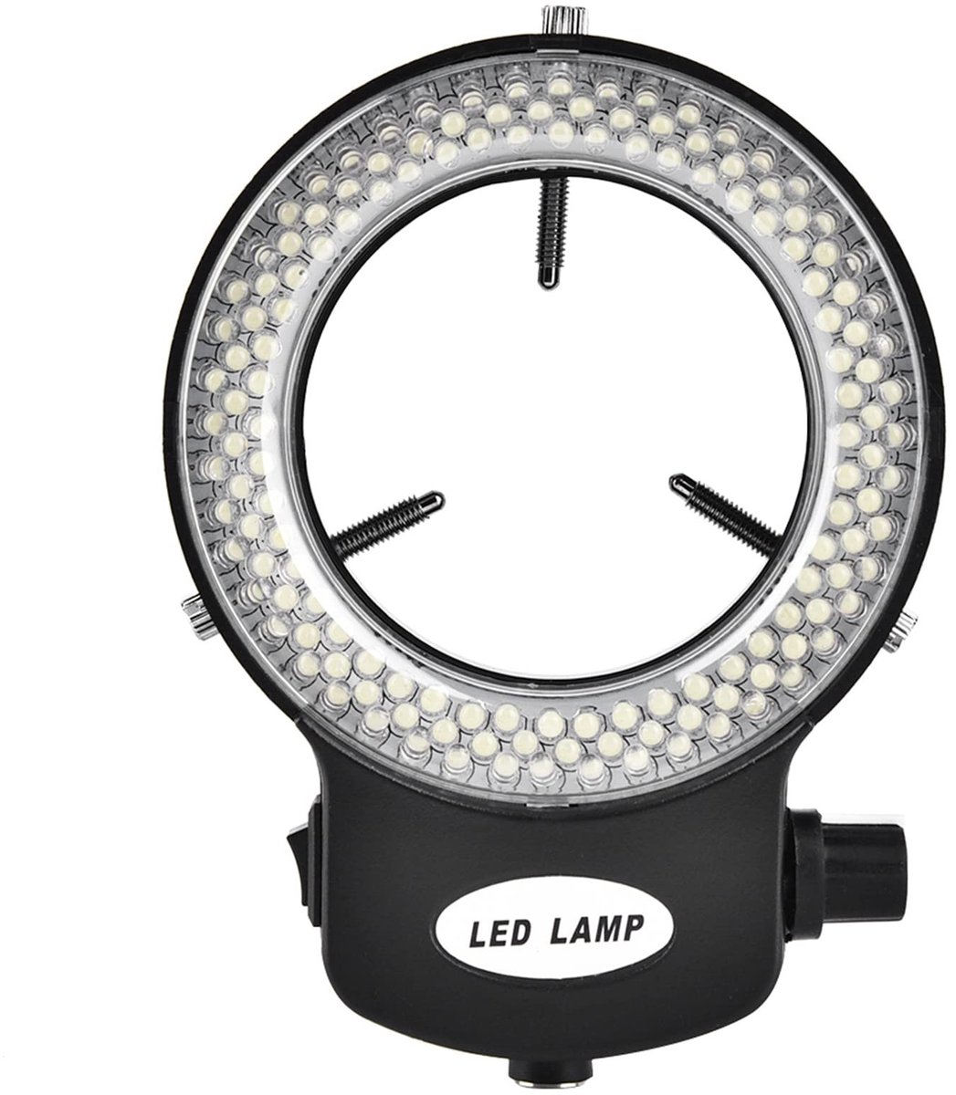 Elzusha - LED-ringlichtlamp - Verstelbare helderheid - Extra verlichting voor microscopen - Compact formaat - 144 LED-kralenverlichting - Ideaal vo...