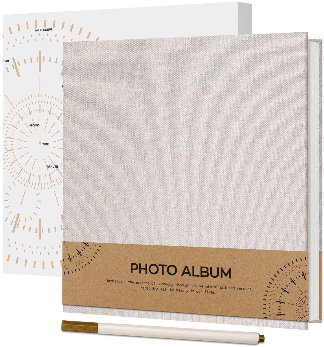 Elzusha - Zelfklevend fotoalbum - Bruiloft fotoalbum - Klein formaat - Beige - 40 pagina's - Geschikt voor speciale gelegenheden - 17x18 cm
