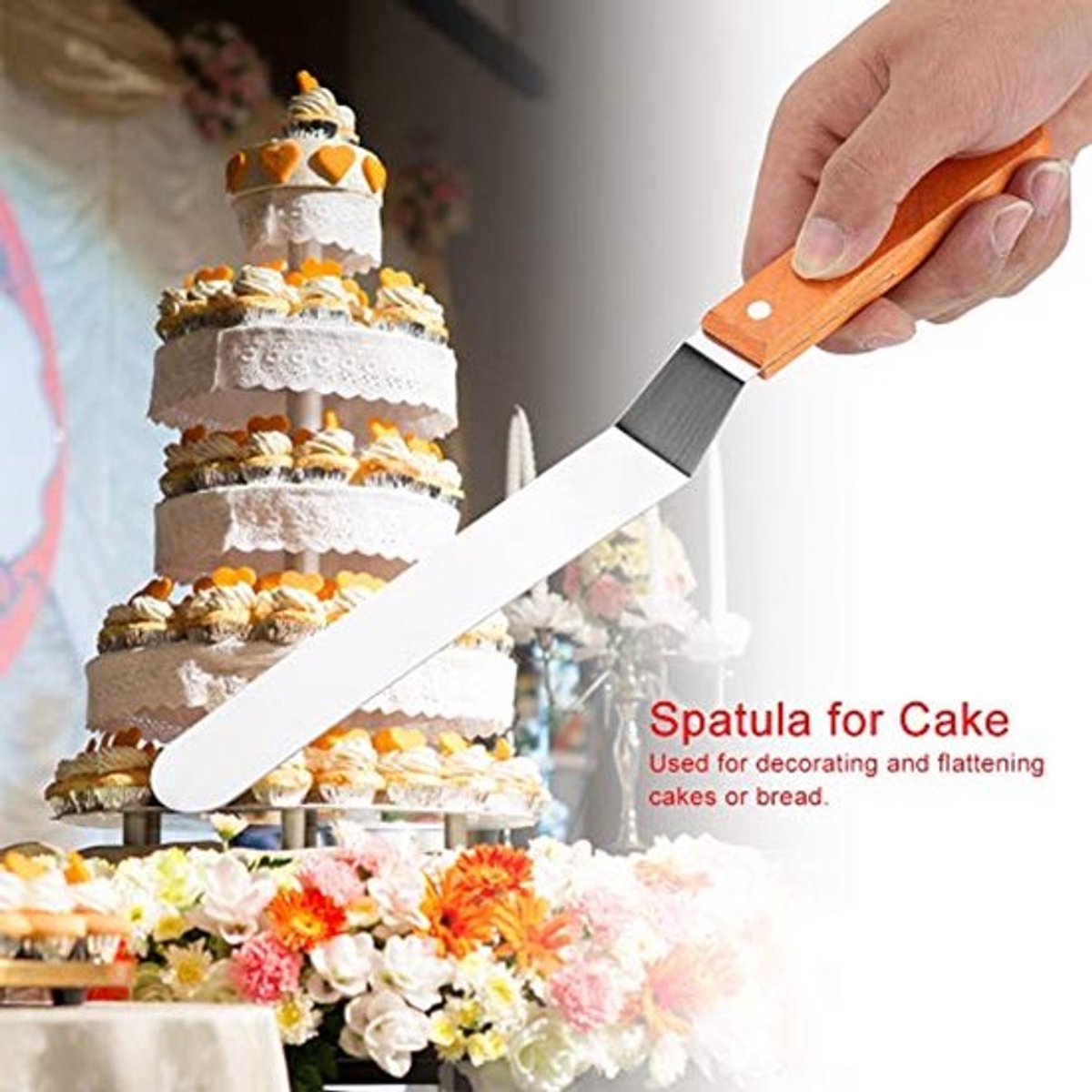 Roestvrijstalen Cake Crème Spatel Glazuur Bakgebakgereedschap Schop Schilderij Schraper Decoreren Mengselset Glazuur Olie Toner Professionele Spatels met Houten Handgreep voor