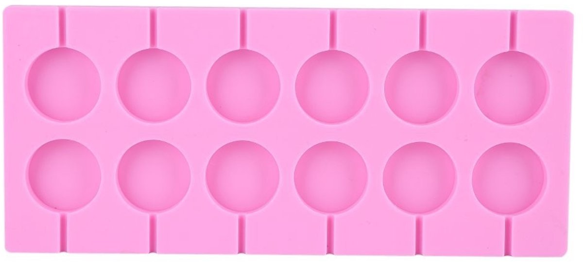 Zeynomax - siliconen lollyvorm - ronde vorm - 12 stuks - roze - perfect voor taarten en koekjes - doe-het-zelf snacks - bakken en versieren