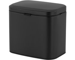 Gft-afvalbakje - 4 liter - metaal - zwart