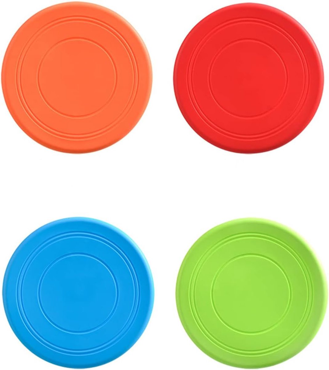 Frisbee Hond - Frisbee voor Honden - Zacht & Drijvend - Hondenspeelgoed - Frisbees - Zomer - Buitenspeelgoed - Voor alle Honden - Speelgoed voor Huisdieren - Huisdier Frisbee - Blauw, Groen, Rood, Oranje - 4 Stuks - van Imperatoris