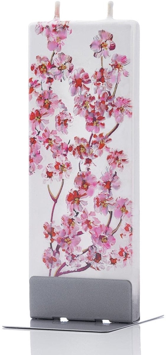 Sakura kersenbloesem | FLATYZ platte kaars – uniek handbeschilderd cadeau