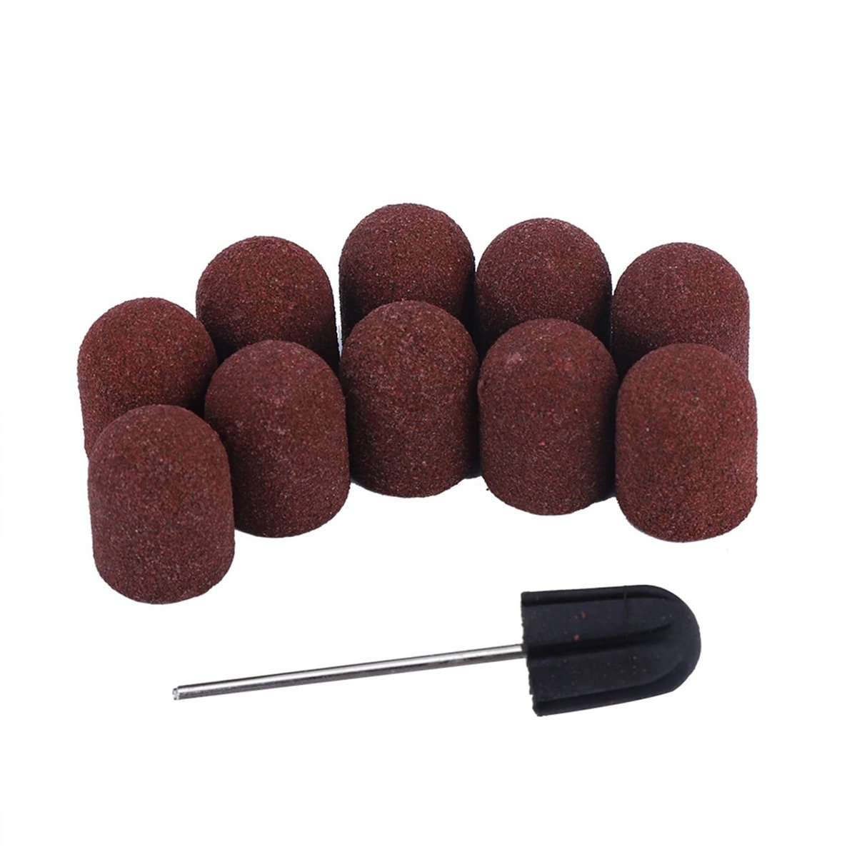 Dailygoods - Schuurhulzen Nagelfrees - 10 Stuks Schuurdoppen - Gebruiksvriendelijk en Robuust - Geschikt voor Manicure en Pedicure - Fijn Zand voor Pe
