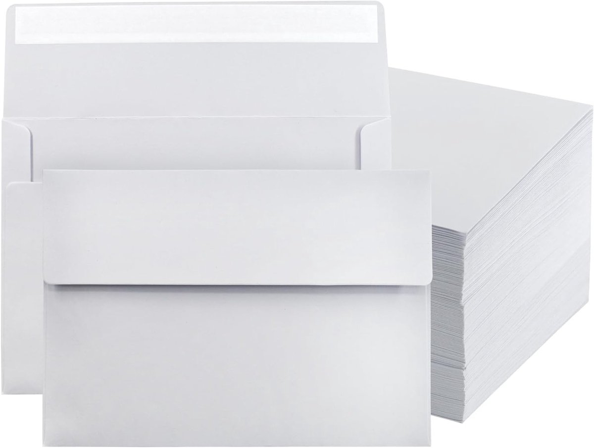 150 Stuks A7 Uitnodiging Enveloppen voor 5x7 Groetkaarten - Zelfklevende Witte Enveloppen voor Bruiloft en Feestuitnodigingen
