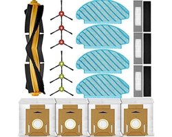 18 stuks - inclusief 1 hoofdborstel, 6 zijborstels, 3 filters, 4 poetsdoeken, 4 stofzakken - Voor Ecovacs Deebot N8 /N8+ /N8 Pro /N8 Pro+ /T8 /T8+/ T8 AIVI/ T8 Max/ T9 /T9+/N10 yeedi vac hybrid/ yeedi vac Station/yeedi vac 2 pro/N10+ Series