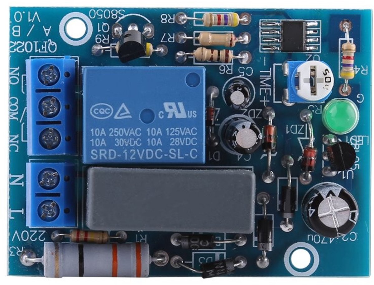 Dailygoods - AC 220V Infinite Cycle Timing Timer Relaismodule - Tijdschakelaar - 10A Belastbaarheid - Blauw - Instelbare Vertraging - Voor Thuis en Ka