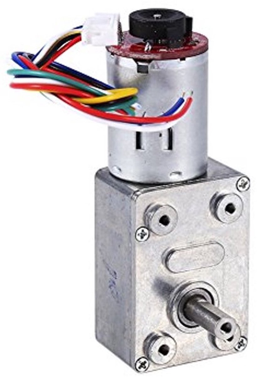 DC 12V Worm Gear Motor met Encoder - Hoge Koppel - 100 RPM