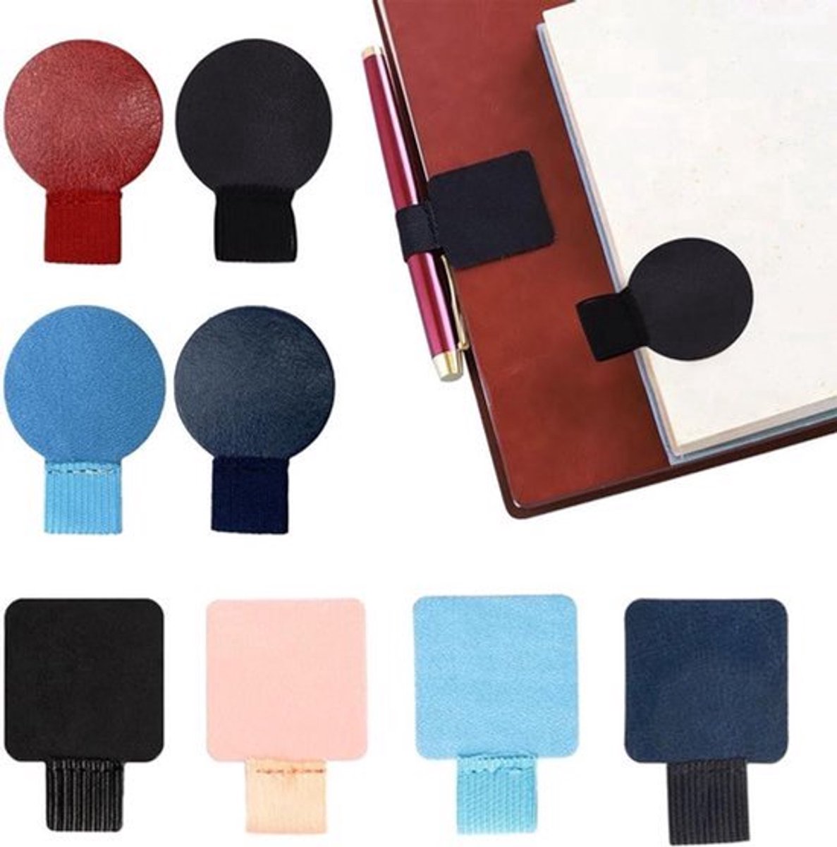 8 Stuks Zelfklevende Lederen Pen Houder Elastische Potlood Loop voor Notebooks en Meer