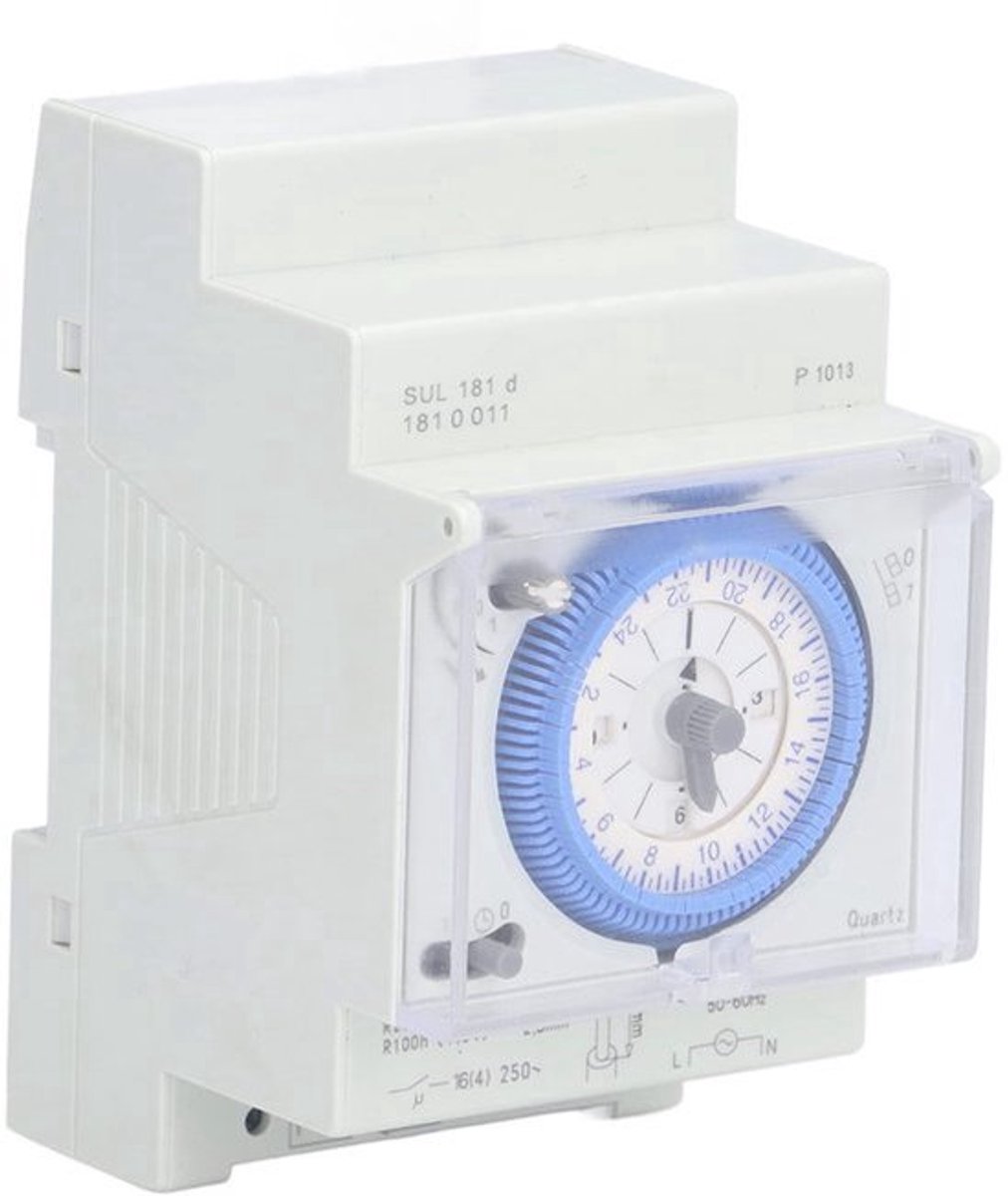 Mechanische Timer 110-230 V - 2-Weg Digitaal Display - Binnen DIN Rail voor Lamp