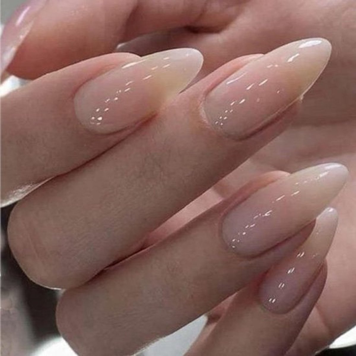 Nude Gradient Full Cover Amandel Nepnagels - Set van Kunstnagels met Nagellijm