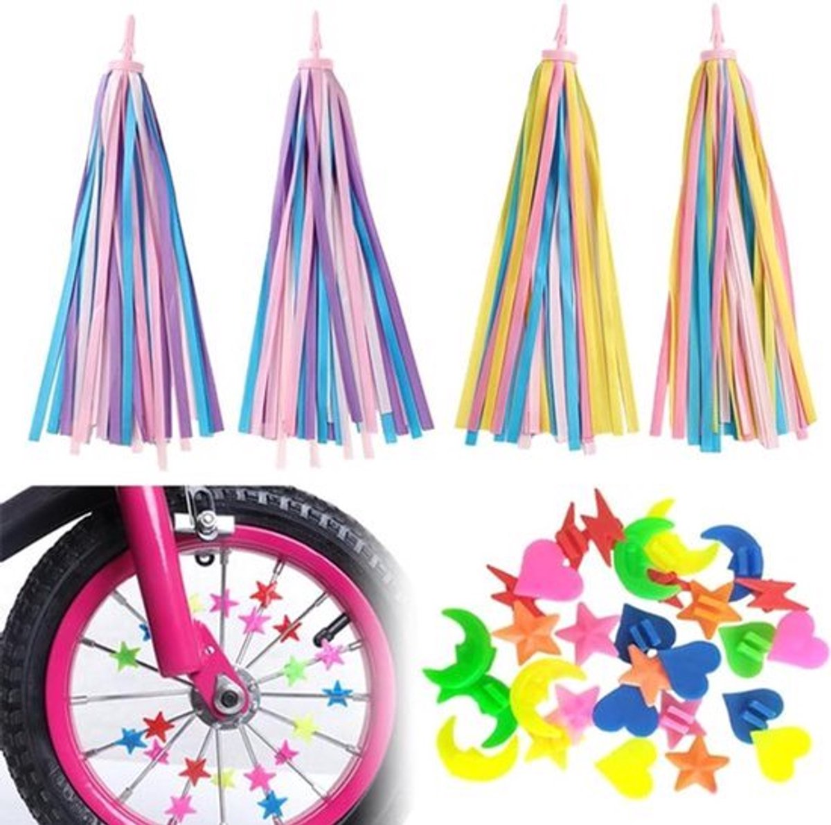 Fietskastjes en Spaakkralen Set - Kleurrijke Accessoires voor Fietsen en Micro-scooters