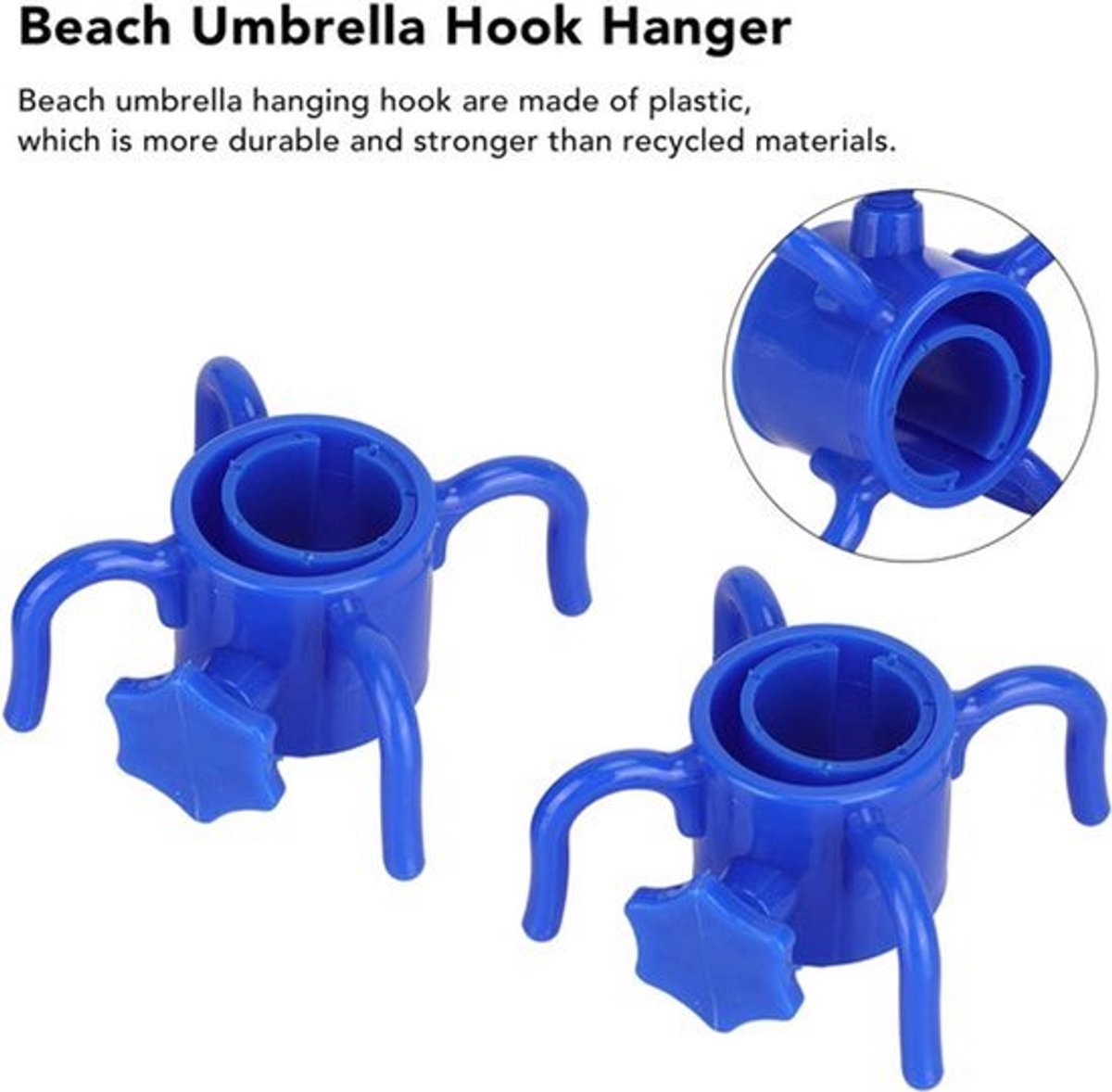 Hoogteverstelbare Strandparapluhaak - Set van 2 - Handig voor Handdoek en Hoed