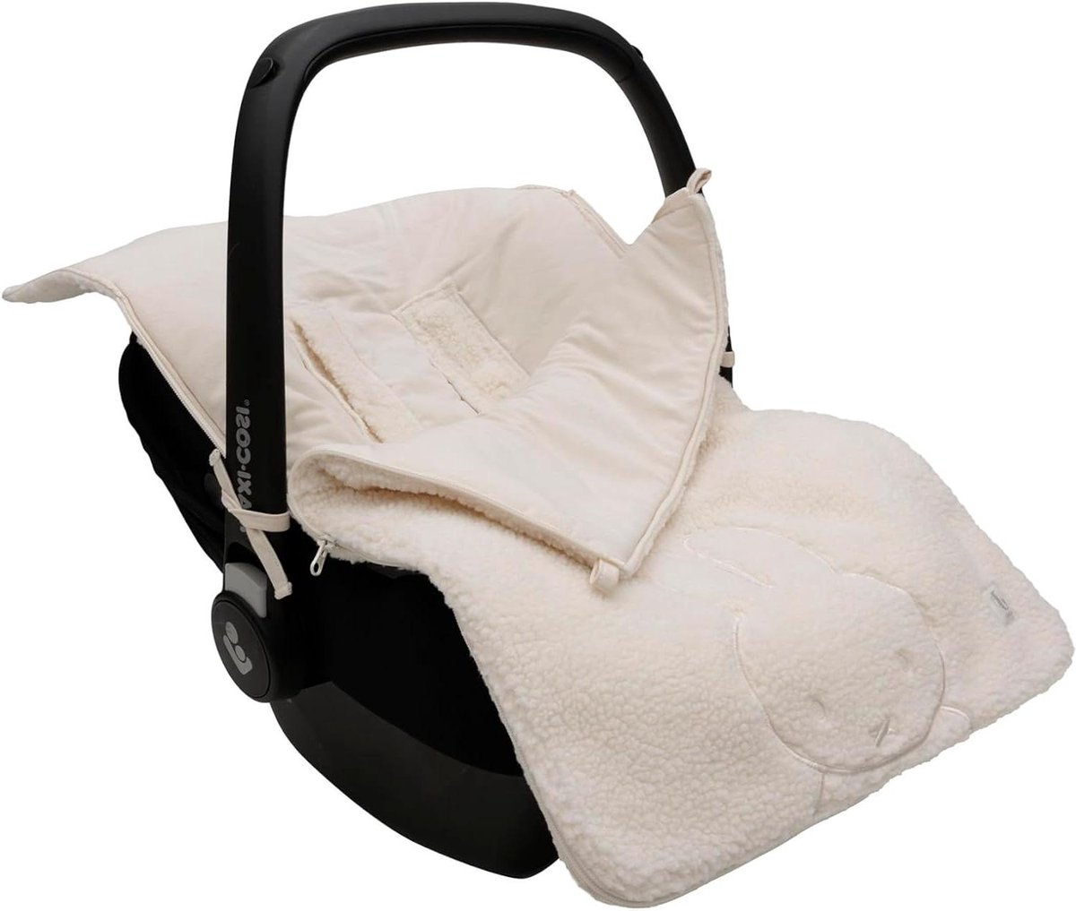 Baby Voetenzak - Wandelwagenzak Kinderwagen - Warmte Buiten - Teddy Voering - 42 x 82 cm - Oatmeal
