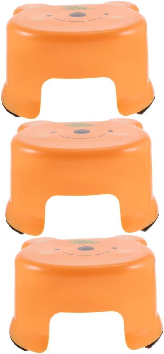 Kinderen Opstapje - Baby Krukje - Zelfstandigheid Bevorderen - Antislip Ontwerp - 3 Stuks - Oranje