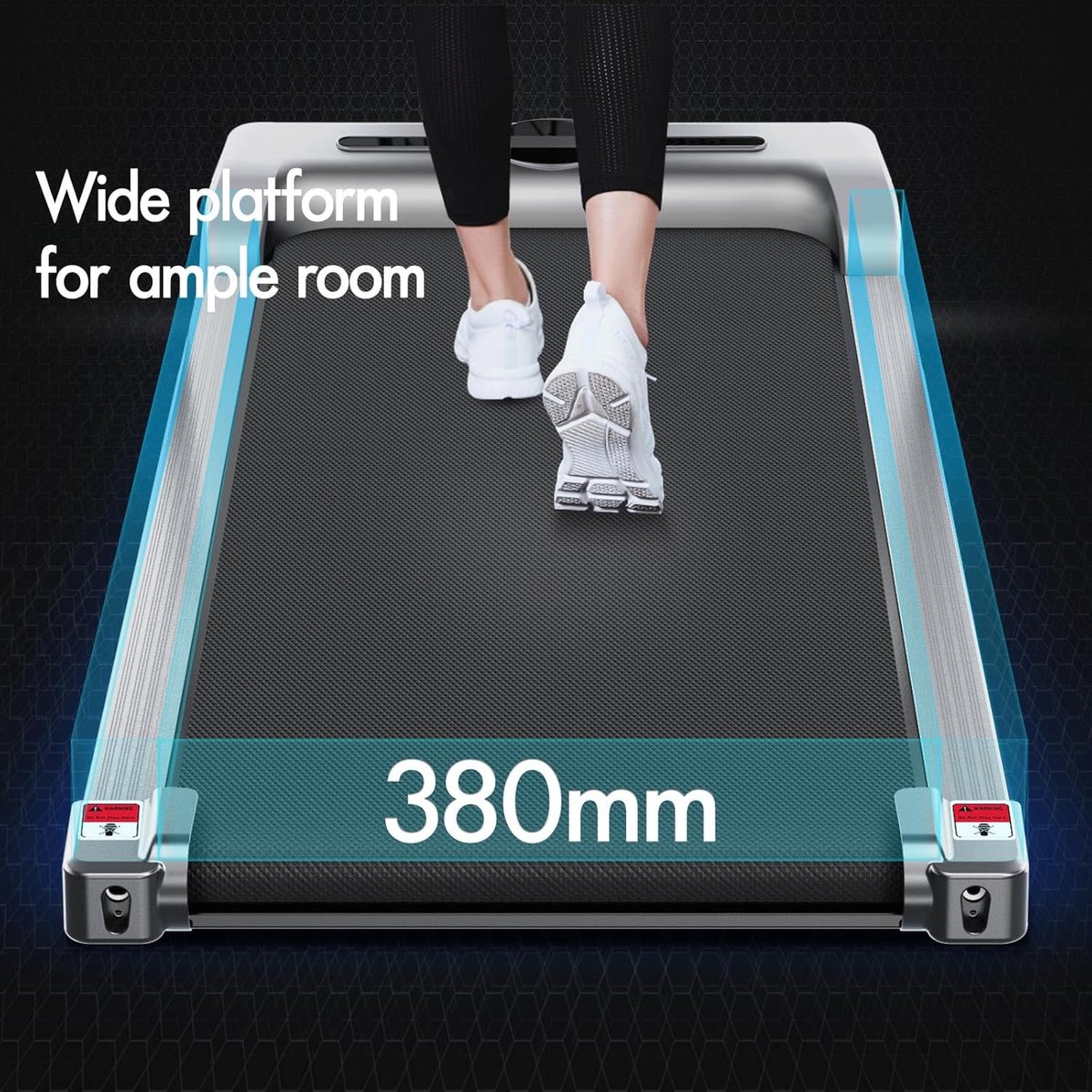 Elektrische Loopband Inklapbaar met Bluetooth en Handgreep – Walking Pad voor Thuis & Kantoor – 1-12 km/u Hardloopband met LED Display, Afstandsbediening en Schokabsorptie – House&Garden SilverMotion Pro 3805A-H