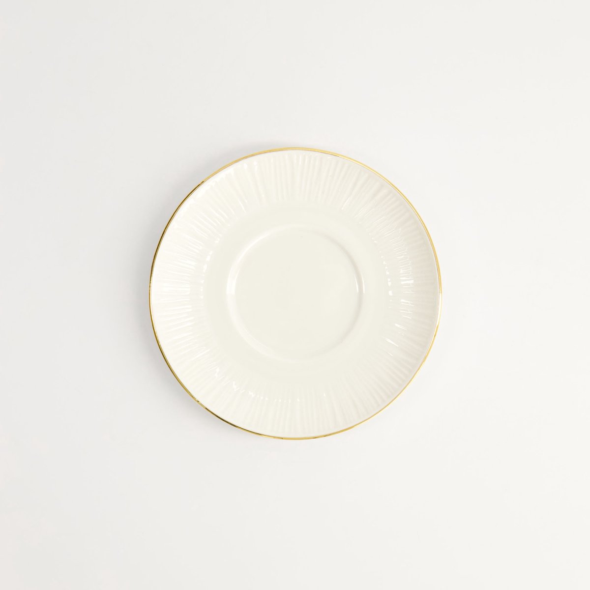Tokyo Design Studio - Nippon White Gold Rim Schotel - Lines - Wit/Goud - 12 cm