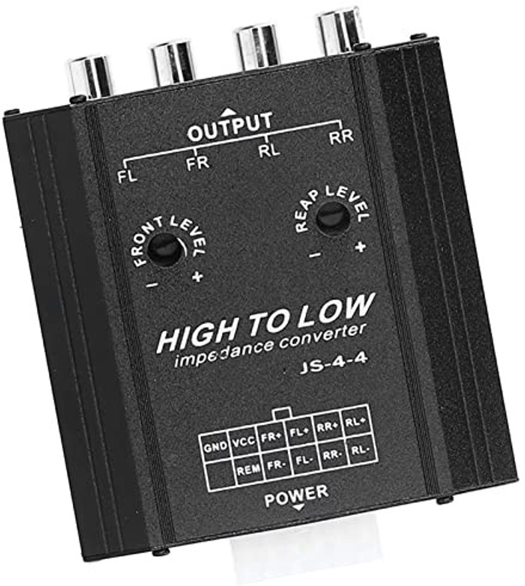 Dailygoods - 12V 4 Kanaals Impedantie Converter - Hoog Naar Laag - Ideaal voor Auto Stereo - Frequentie Filter - Versterk Geluidskwaliteit - Geschikt