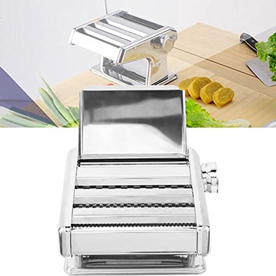 Manuele Pastamachine van roestvrij staal met 6 instelbare standen voor spaghetti, fettuccine en lasagne - Pastamachine 2mm/4.5mm/8mm — afbeelding 4