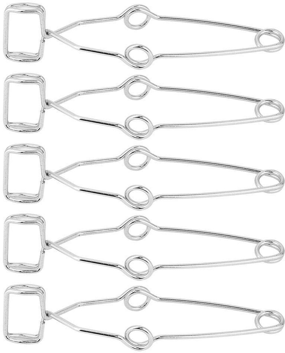 Vlemico - Testbuis Klem - 5-delige set - Met veermechanisme - 14.5cm - Voor laboratorium gebruik - Geschikt voor experimenten - Kleur zwart
