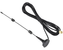 Allecto - 2,4 Ghz Wifi-antenne - Hoge Versterking - Magnetische Basis - 8dbi - Geschikt voor Zigbee WiFi Module Router Netwerkkaart - 3 meter lang