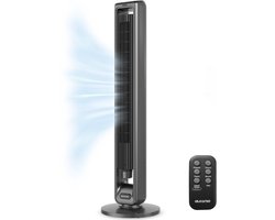 Auronic Torenventilator - Staande Ventilator met Afstandsbediening en Timer - Stil - 80° Oscillatie - 107 cm - LED Display - Grijs