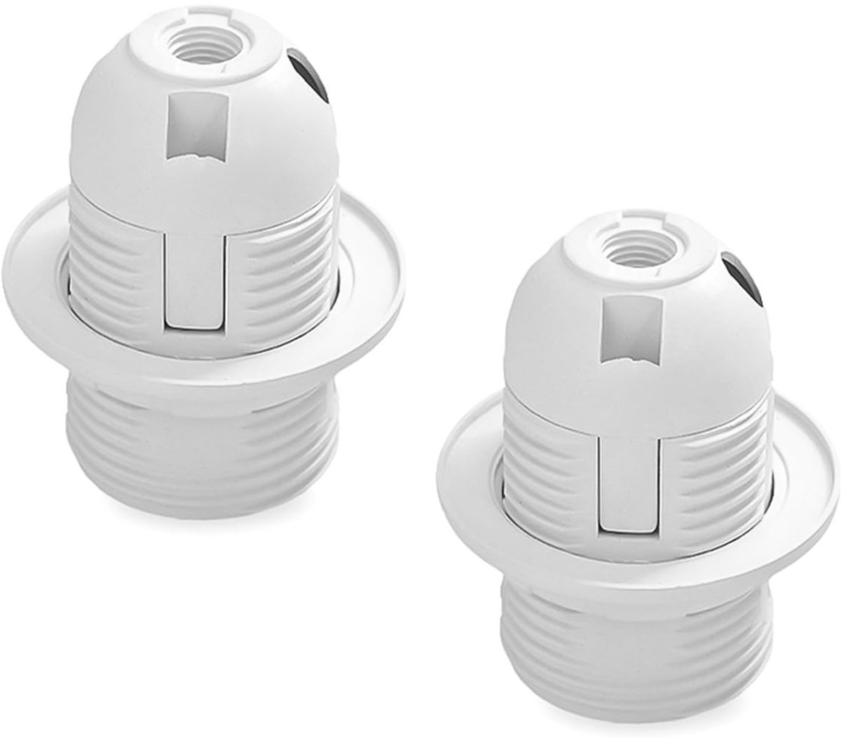 Livia home - E27 Lampenhouder Set - 2 Stuks - Geschikt voor Tafel en Vloerlampen - Wit Kunststof - Ideaal voor Verlichting - Perfect voor Thuisgebruik