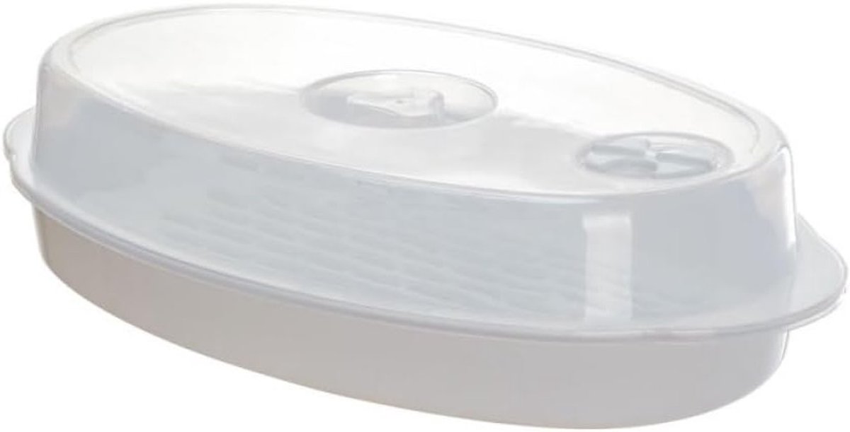 Magnetron visstomer met deksel voor gezonde bereiding van vis en groenten, voedselveilig en snel koken