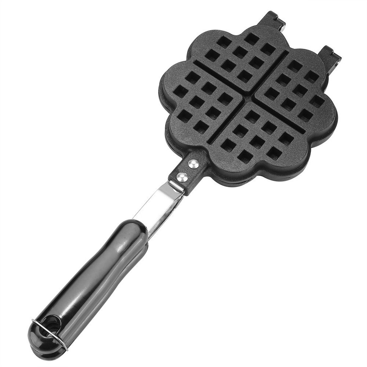 Dailygoods - Wafelbakvorm - Dubbelzijdig - Antiaanbaklaag - Zwart - Bakgereedschap - Herbruikbaar - Geschikt voor Thuisgebruik - Compact