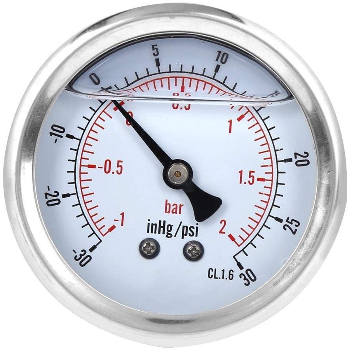 Dailygoods - Olievulde Manometer - Drukmeting - Betrouwbaar - 1/4BSP - Vacuümmanometer - Geschikt voor Mijnbouw - 2bar