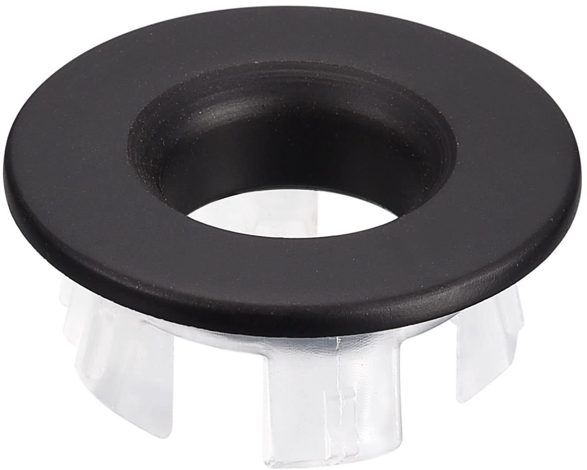 Dailygoods - Spoelbak Trim Overloop Deksel - Geschikt voor Gootsteen - Zwart - Duurzaam Koper - Afvoerdeksel voor Wastafel - Perfect voor Badkamer en