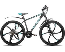 HILAND Mountainbike 26 inch - MTB met 3/6-Spaaks Stervelgen - 18 Versnellingen - Lichtgewicht Aluminium Frame - Dubbele Schijfremmen - Unisex