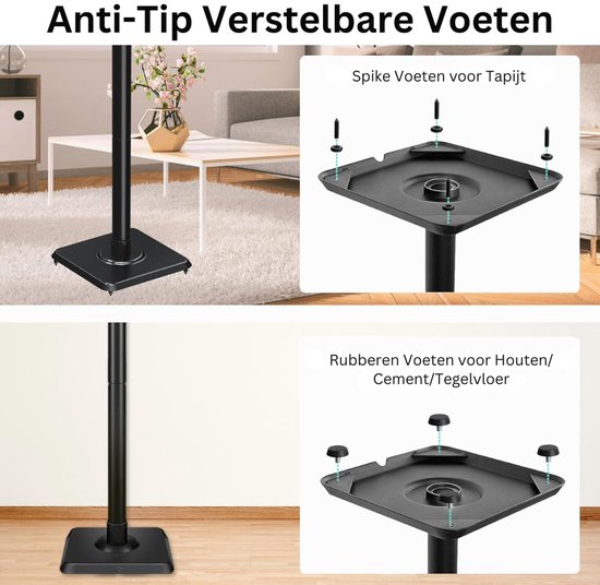 MRKK® Luidspreker Standaard - Vloerstandaard - Luidspreker Standaard - Zwart van Merkloos — afbeelding 5