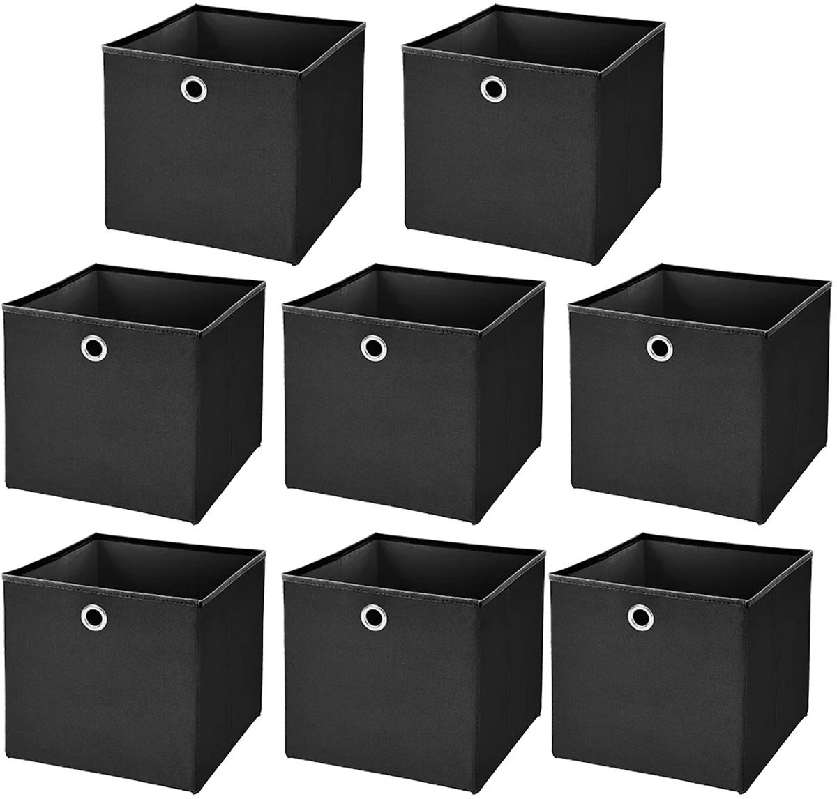 Solvix Opvouwbare Opbergdoos Set 8 Stuks – Kleding Organizer voor Kast en Slaapkamer – Opbergbox voor Kleding, Speelgoed en Cosmetica – 32x32x32 cm – Zwart