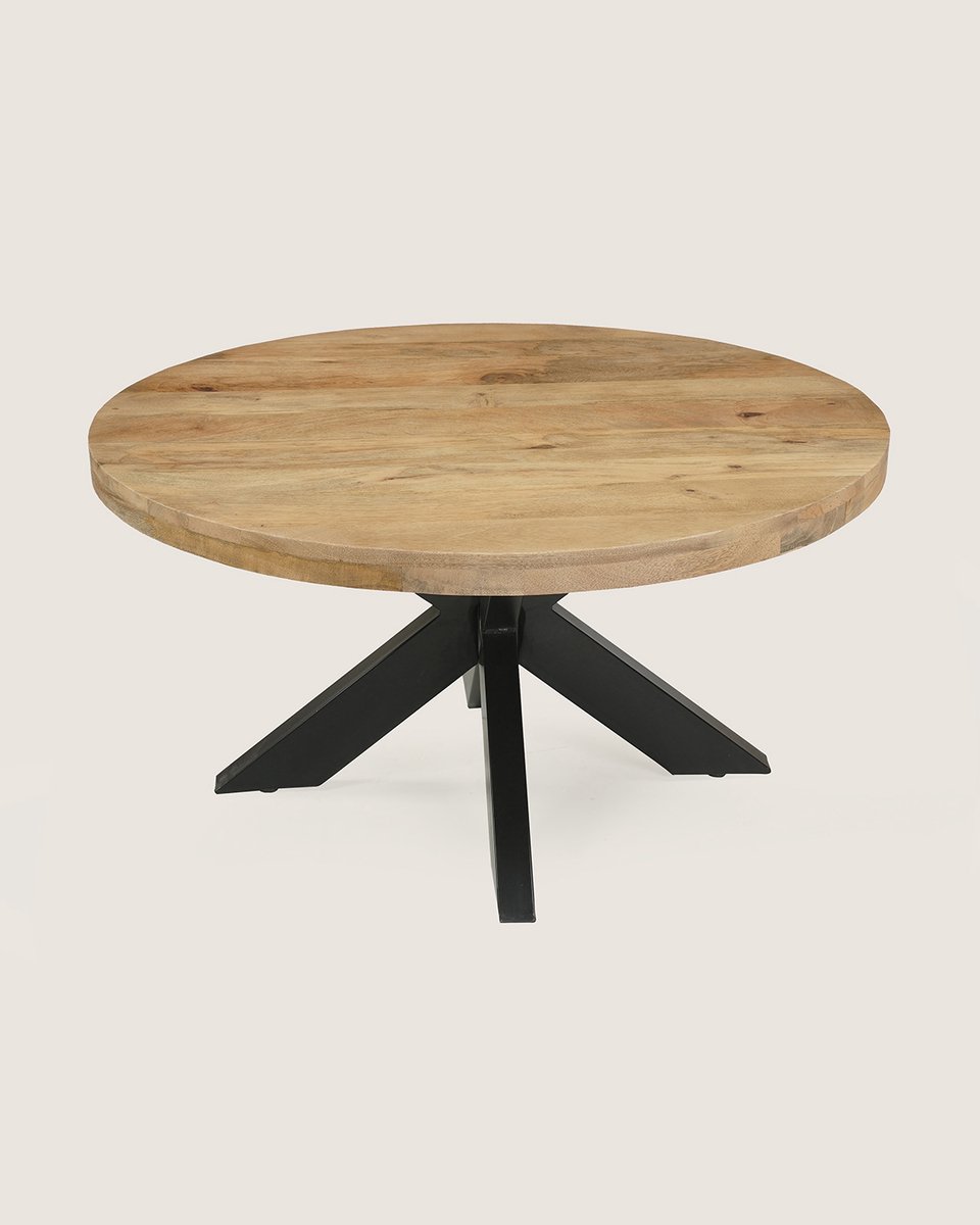 Salontafel 70 cm Mangohout – Rond – Industrieel