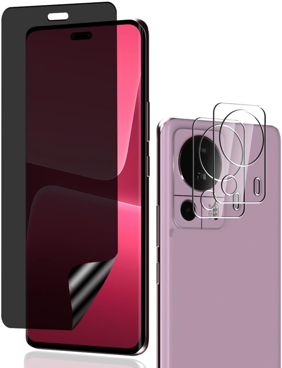 Elzusha - Beschermfolie - Inkijkbescherming - Zachte TPU-folie - Displaybescherming - Camerabescherming - Anti-spy - Geschikt voor Xiaomi 13 Lite