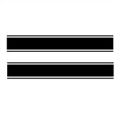 Virtubuy - Racing Bonnets Stripe Stickers - Vinyl Stickers - Duurzaam en robuust - Zwart - Car Accessories - Perfect voor Racing Cars