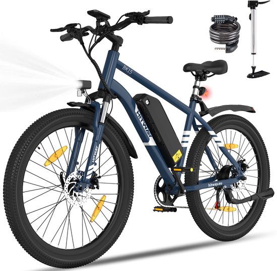 Hitway Elektrische Fiets BK15 Pro - 27.5 Inch City Commuter EBike met Afneembare 36V 13Ah Lithium Batterij - Mountain E-Bike met 250W Motor - 7 Versnellingen - IP54 Waterdicht - Elektrische Fietsen